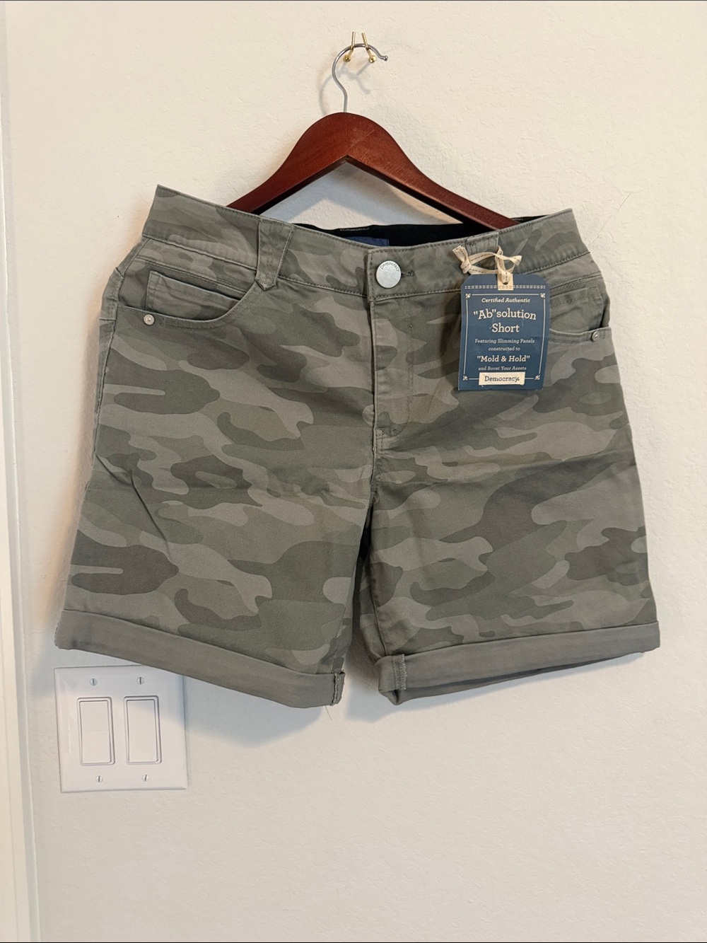 Democracy Olive Camo Roll-Cuff Women's Shorts